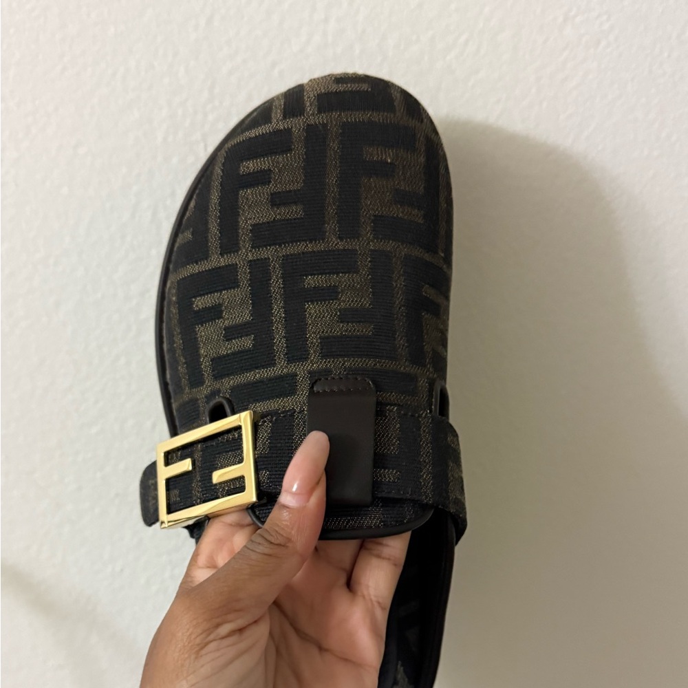 Fendi zucca monogram mules